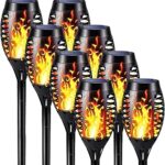 8 Pack Solar Torch Flame Lights